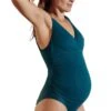 Speedo Womens V Neck Maternity U Back Swimsuit - Ocean Depths