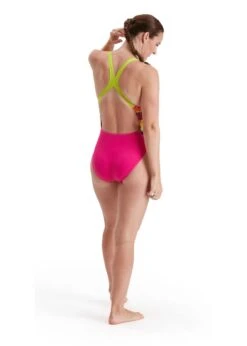Speedo Placement Powerback Swimsuit - Pink/ Lime/ Salso/ Black -Speedo Store 8 06187g639 1