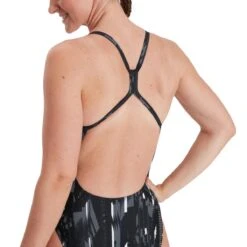 Speedo Allover Rippleback Swimsuit - Black/ Charcoal/ White -Speedo Store 8 083619177 4