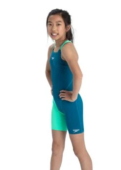 Speedo Girl's Fastskin Junior Endurance+ Kneesuit - Nordic Teal / Green Glow -Speedo Store 8 09732d884 23 1