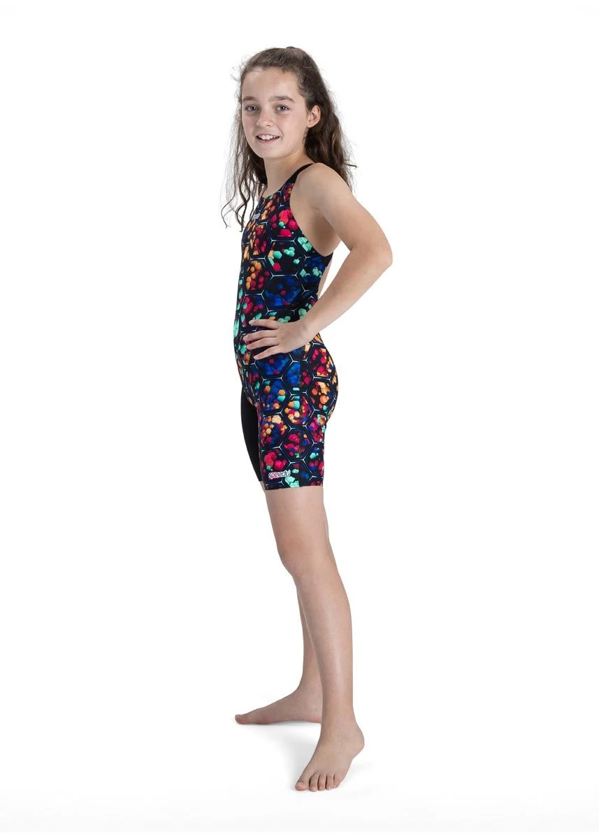 Speedo Girl's Fastskin Junior Endurance+ Kneesuit - Black / Beautiful Blue 4 Speedo Girl's Fastskin Junior Endurance+ Kneesuit - Black / Beautiful Blue - Image 2