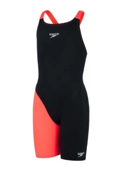 Speedo Girl's Fastskin Endurance+ Openback Kneeskin - Black/ Phoenix Red/ Magenta -Speedo Store 8 09732h026 5