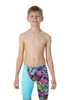 Speedo Junior Boy's Fastskin Endurance+ Highwaist Jammer - Aquasplash / Kanji Neon