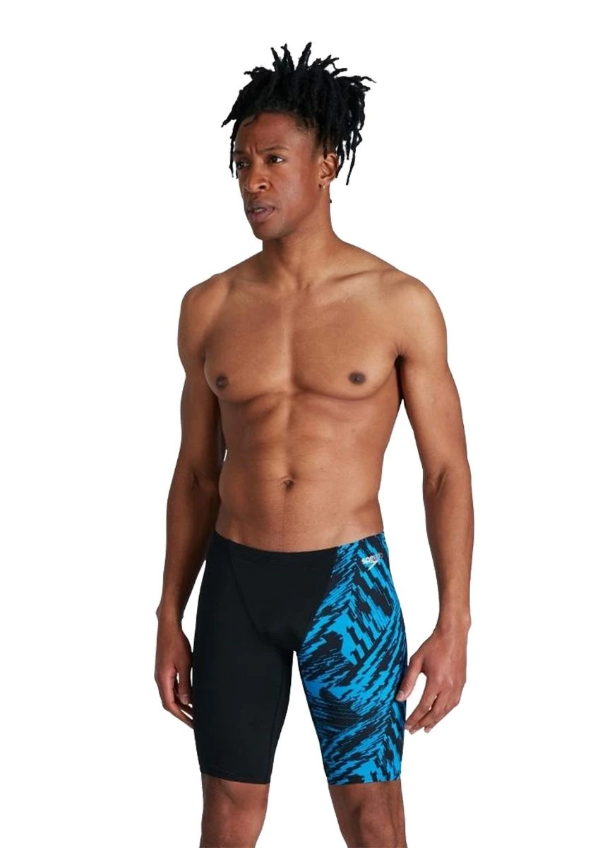 Speedo Allover V-Cut Jammer - Black/ Pool 3 Speedo Allover V-Cut Jammer - Black/ Pool