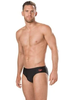 Speedo Placement 7cm Brief - Black / Chroma Blue / Lava Red -Speedo Store 8 09739c725 b