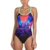 Speedo Neon Fan Placement Double Crossback Swimsuit- Black/ Aquasplash/ Red -Speedo Store 8 10626d279 a 1