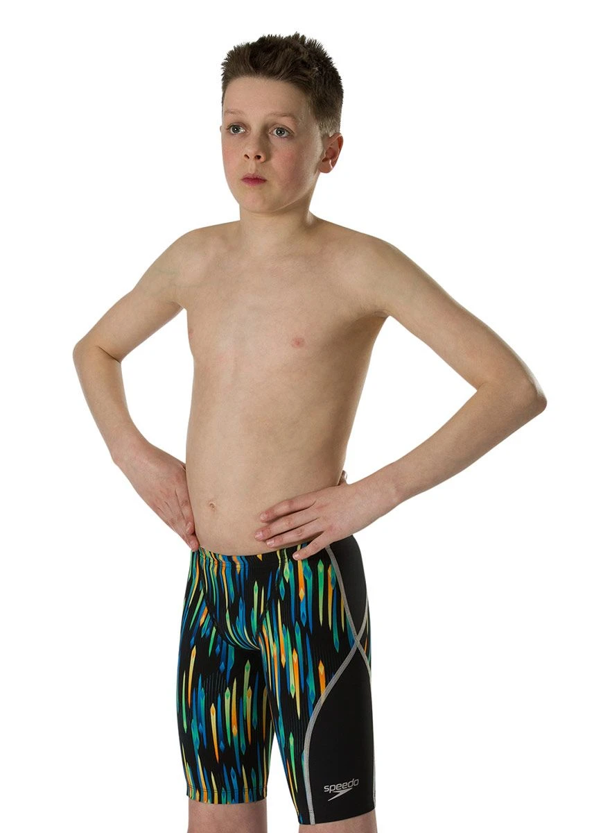 Speedo Boys Fastskin Junior LZR Racer X Jammer - Black / Chroma Blue / Brilliant Blue 4 Speedo Boys Fastskin Junior LZR Racer X Jammer - Black / Chroma Blue / Brilliant Blue - Image 2