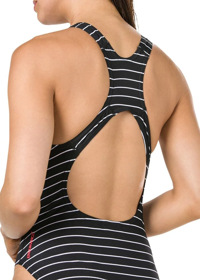Speedo Endurance+ Printed Medalist Swimsuit - Black / White 7 Speedo Endurance+ Printed Medalist Swimsuit - Black / White - Image 5