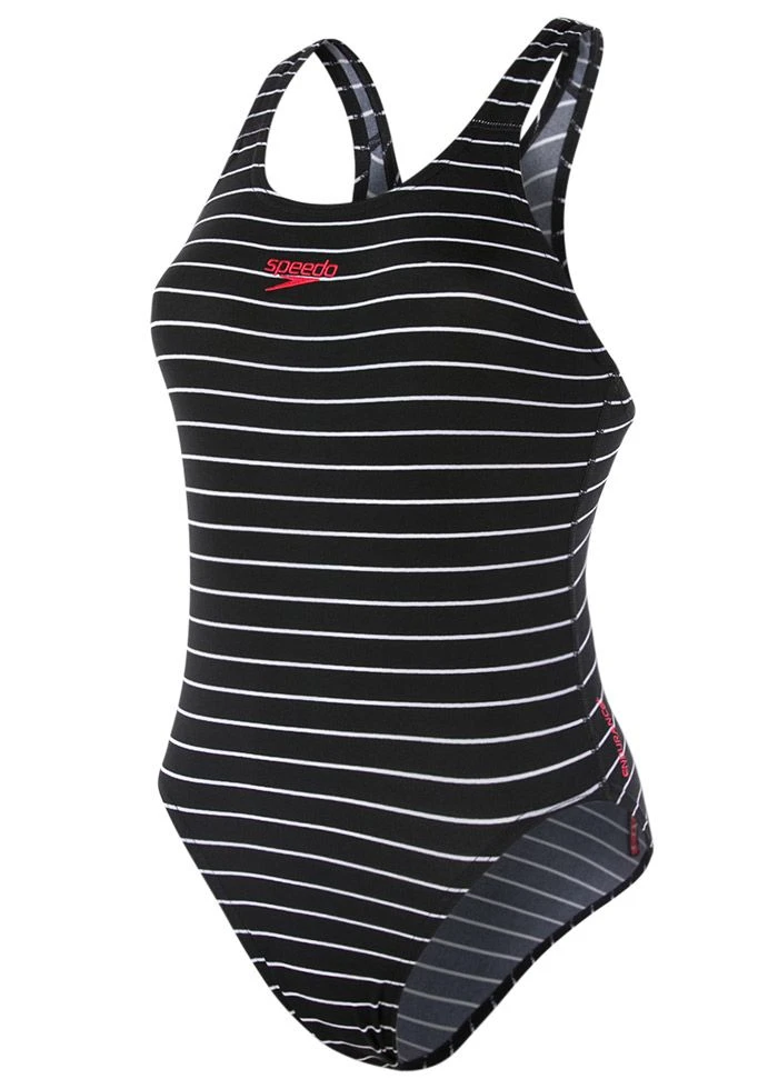 Speedo Endurance+ Printed Medalist Swimsuit - Black / White 3 Speedo Endurance+ Printed Medalist Swimsuit - Black / White