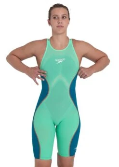 Speedo Women's Fastskin LZR Pure Intent Openback Kneeskin - Green Glow / Nordic Teal -Speedo Store 8 11974d881 b kathleen