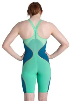 Speedo Women's Fastskin LZR Pure Intent Closedback Kneeskin - Green Glow / Nordic Teal -Speedo Store 8 11975d881 c