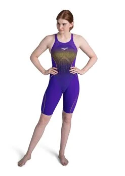 Speedo Fastskin LZR Pure Intent Closedback Kneeskin - Ultaviolet / Fluo Yellow