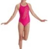 Speedo Girl's Boom Logo Placement Flyback Swimsuit - Electric Pink/ Atomic Lime -Speedo Store 8 12385g680 1