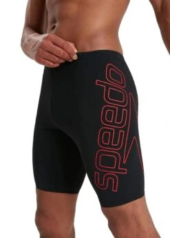 Speedo Boom Logo Placement Jammer - Black/ Fed Red