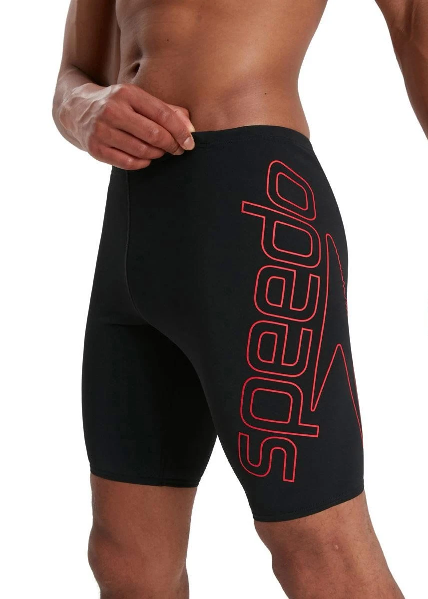 Speedo Boom Logo Placement Jammer - Black/ Fed Red 3 Speedo Boom Logo Placement Jammer - Black/ Fed Red