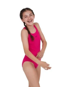 Speedo Girl's Essential Endurance+ Medalist Swimsuit - Electric Pink -Speedo Store 8 12516b495 a