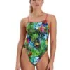 Speedo Lucid Jungle Allover Vback Swimsuit - Green/ Adriatic/ Red -Speedo Store 8 12843h149 1