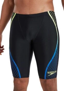 Speedo Printed V-Front Jammer - Black/Beautiful Blue/Laser Lemon -Speedo Store 8 13257g473 w2