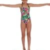 Speedo Girl's Squiggle Splash Lane Line Back Swimsuit - Black/ Pink/ Green/ Yellow/ Red -Speedo Store 8 13441h164 x1