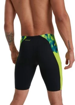 Speedo Men's Eco Endurance+ Splice Jammer - Black/ Lime/ Nordic Teal -Speedo Store 8 13444g812 w2