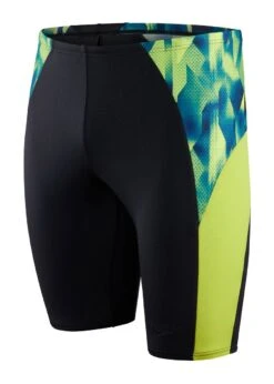 Speedo Men's Eco Endurance+ Splice Jammer - Black/ Lime/ Nordic Teal -Speedo Store 8 13444g812 y1