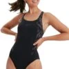Speedo Hyperboom Splice Muscleback Swimsuit - Black/Grey