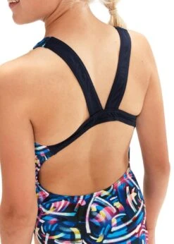 Speedo Girl's Digital Allover Leaderback Swimsuit - True Navy/ Black/ Blue Flame/ Rose Violet/ Bright Yellow -Speedo Store tumbnail 006c9855 fc11 4960 89ee fd5934a7cacf