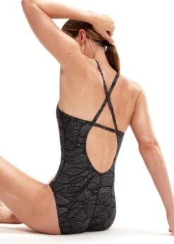 Speedo Allover Fixed Crossback Swimsuit - Black/ USA Charcoal -Speedo Store tumbnail 02a0b4fe 8395 4ea9 b4b8 ca75dd506eba