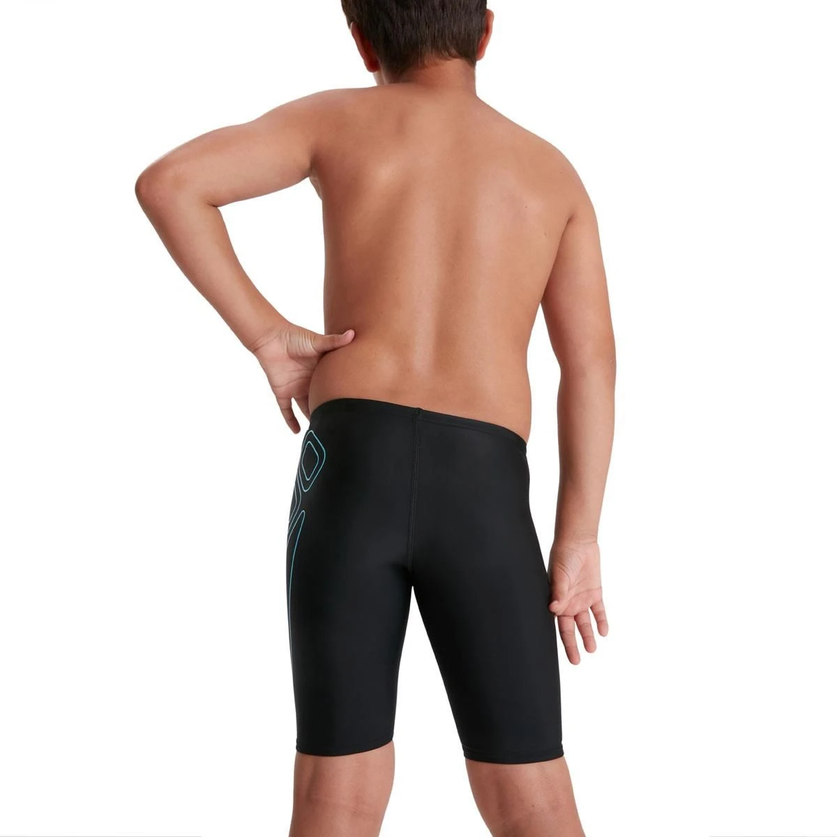 Speedo Boy's Boom Logo Placement Jammer - Black/ Light Adriatic 3 Speedo Boy's Boom Logo Placement Jammer - Black/ Light Adriatic