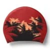 Speedo Long Hair Printed Silicone Cap - Black/ Oxblood/ Tandori Spice