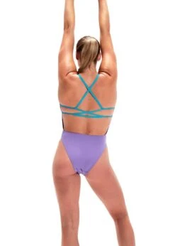 Speedo Solid Lattice Back Swimsuit - Miami Lilac/ Aquarium -Speedo Store tumbnail 09b0c101 b296 4476 80ae a027ea4b7206
