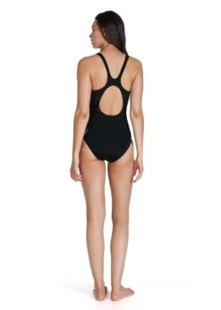 Speedo Placement Muscleback Swimsuit - Black/ Magenta/ Papaya Punch