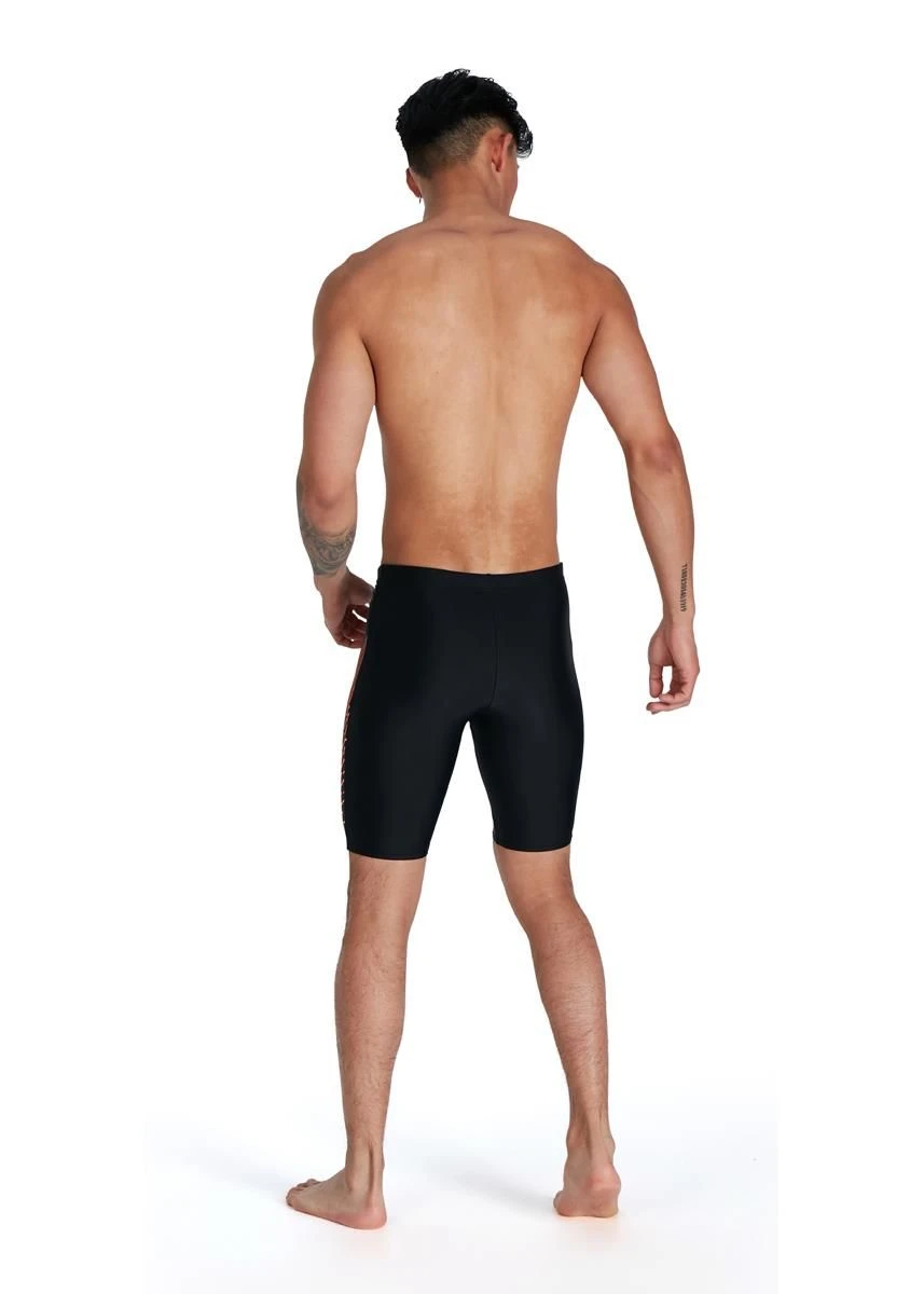 Speedo Medley Logo Jammer - Black/ Papaya Punch 3 Speedo Medley Logo Jammer - Black/ Papaya Punch