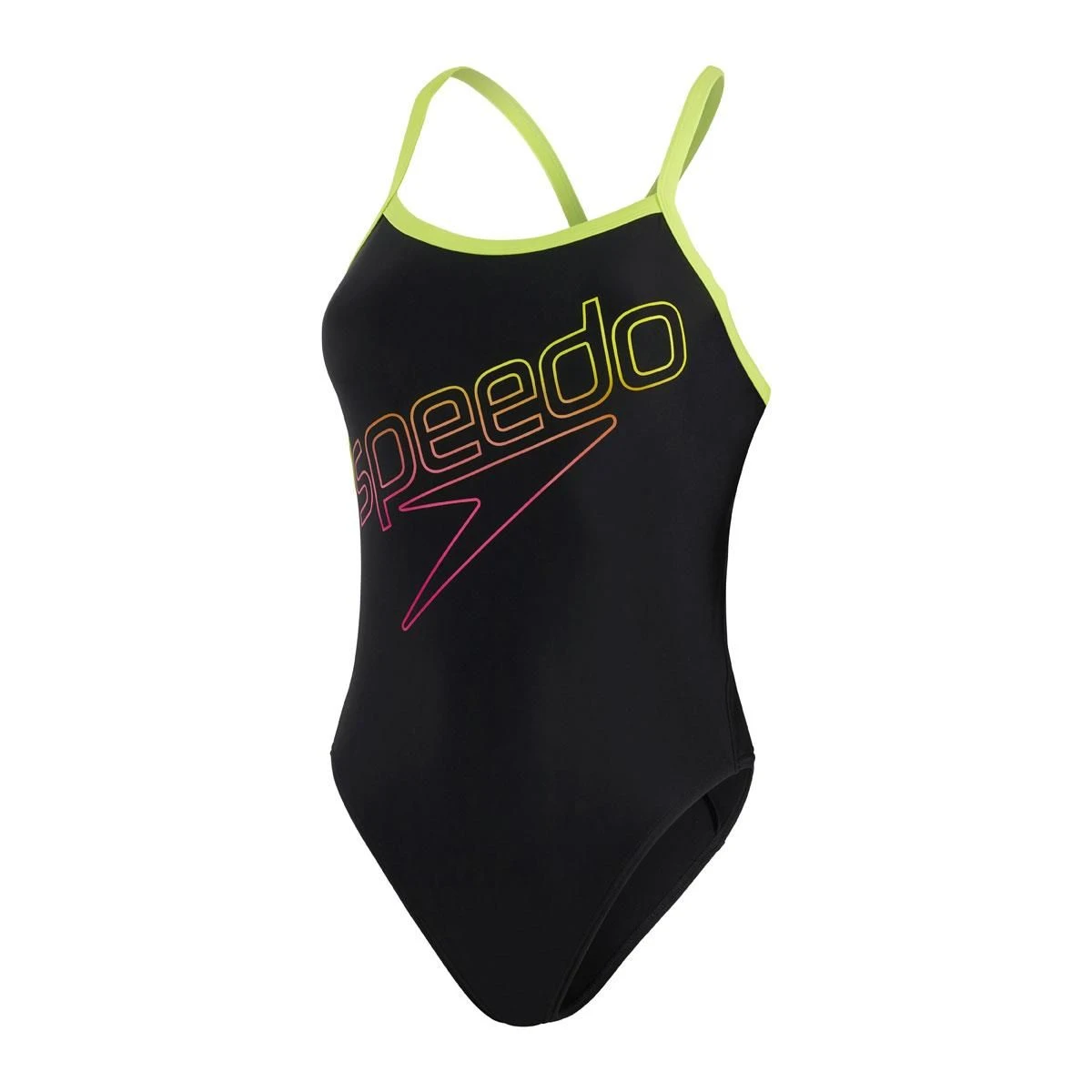 Speedo Boom Logo Turnback Swimsuit - Black/ Lime/ Pink 22 Speedo Boom Logo Turnback Swimsuit - Black/ Lime/ Pink - Image 20