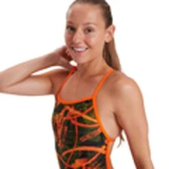 Speedo Wall Spray Allover Vback Swimsuit - Salso/ Black/ Olive -Speedo Store tumbnail 0fb324c7 f970 4f7c b58a 1098fb94b618