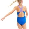 Speedo Girl's Digital Placement Splashback Swimsuit - Blue Flame/ Miami Lilac/ Bright Yellow/ Fluo Green/ Lava Red