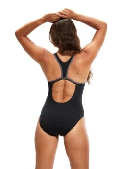 Speedo HyperBoom Flyback Swimsuit - Black/ Bolt/ Dove Grey