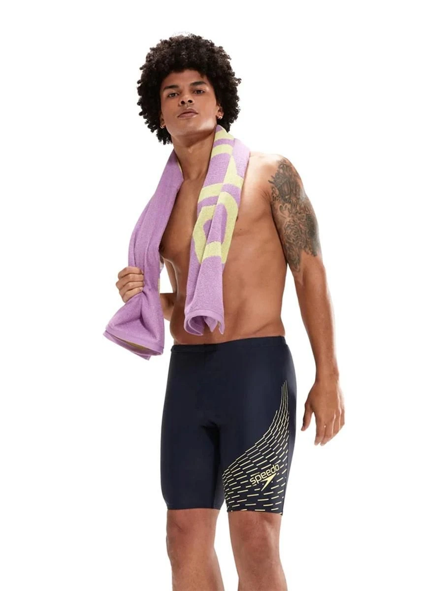 Speedo Medley Logo Jammer - Navy/Green 22 Speedo Medley Logo Jammer - Navy/Green - Image 20