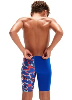 Speedo Boy's Placement V Cut Jammer - Shark Infested Waters
