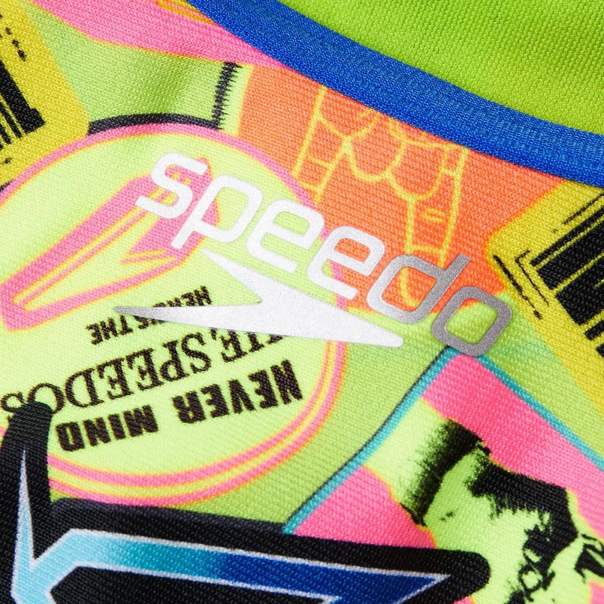 Speedo Girl's Comic Chaos Allover Vback Swimsuit - Green/ Lime/ Blue 20 Speedo Girl's Comic Chaos Allover Vback Swimsuit - Green/ Lime/ Blue - Image 18