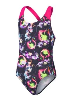 SPEEDO GIRLS ALLOVER SPLASHBACK SWIMSUIT - BLACK / ELECTRIC PINK / INDIGO GLOW / HYPERSONIC BLUE / LUMO GREEN -Speedo Store tumbnail 29b4d56e 441c 496e 9935 d5214f3a7e1c