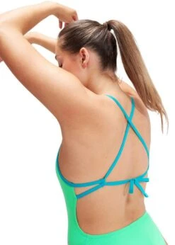 Speedo Solid Tie Back Swimsuit - Fake Green/ Aquarium -Speedo Store tumbnail 2cd33b1b bad9 4128 b003 f7d7982ed65c