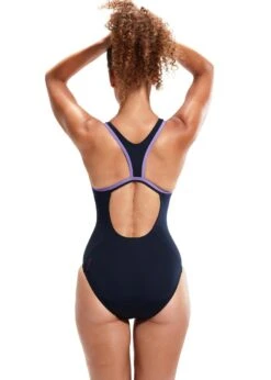 Speedo HyperBoom Flyback Swimsuit - True Navy/ Berry/ Miami Lilac