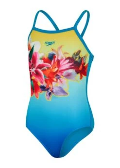 Speedo Girl's Digi Placement Thinstrap Muscleback Swimsuit - Pool/ Blue Flame/ Empire Yellow -Speedo Store tumbnail 2faea4c7 04fa 4630 8931 7aa8ae923542