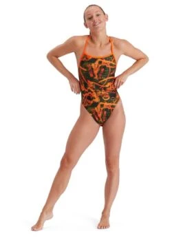 Speedo Wall Spray Allover Vback Swimsuit - Salso/ Black/ Olive -Speedo Store tumbnail 3b887c5e 9c76 4a38 acd4 824d4c052378