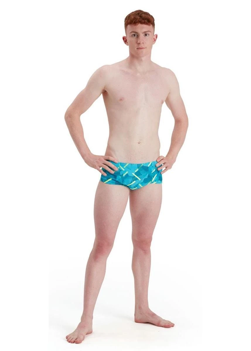 Speedo Geo Stripe 17CM Training Brief - Nordic Teal/ Adriatic/ Fluo Yellow 4 Speedo Geo Stripe 17CM Training Brief - Nordic Teal/ Adriatic/ Fluo Yellow - Image 2