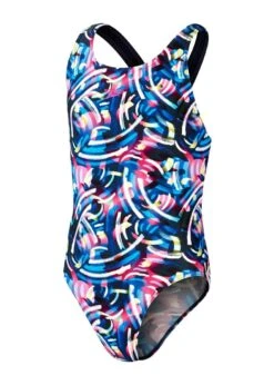 Speedo Girl's Digital Allover Leaderback Swimsuit - True Navy/ Black/ Blue Flame/ Rose Violet/ Bright Yellow -Speedo Store tumbnail 3d9558e1 1fca 4020 a7bd 46d48a290b0d