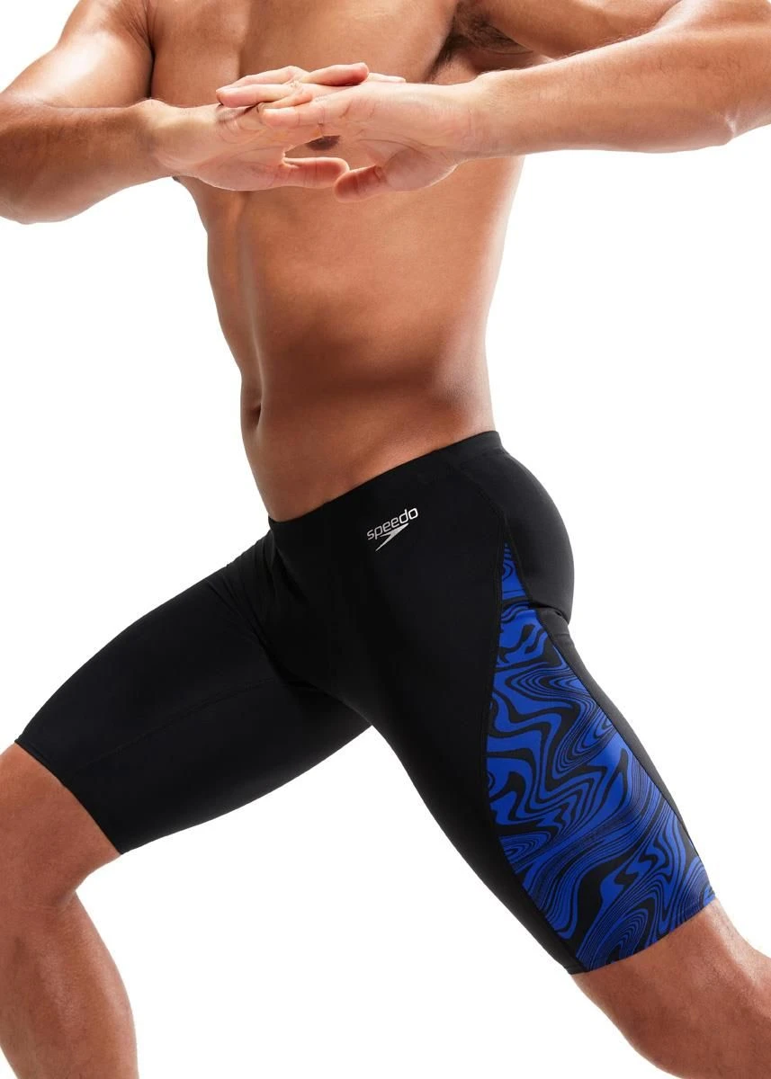 Speedo Allover V-Cut Jammer - Black/ Chroma Blue 5 Speedo Allover V-Cut Jammer - Black/ Chroma Blue - Image 3