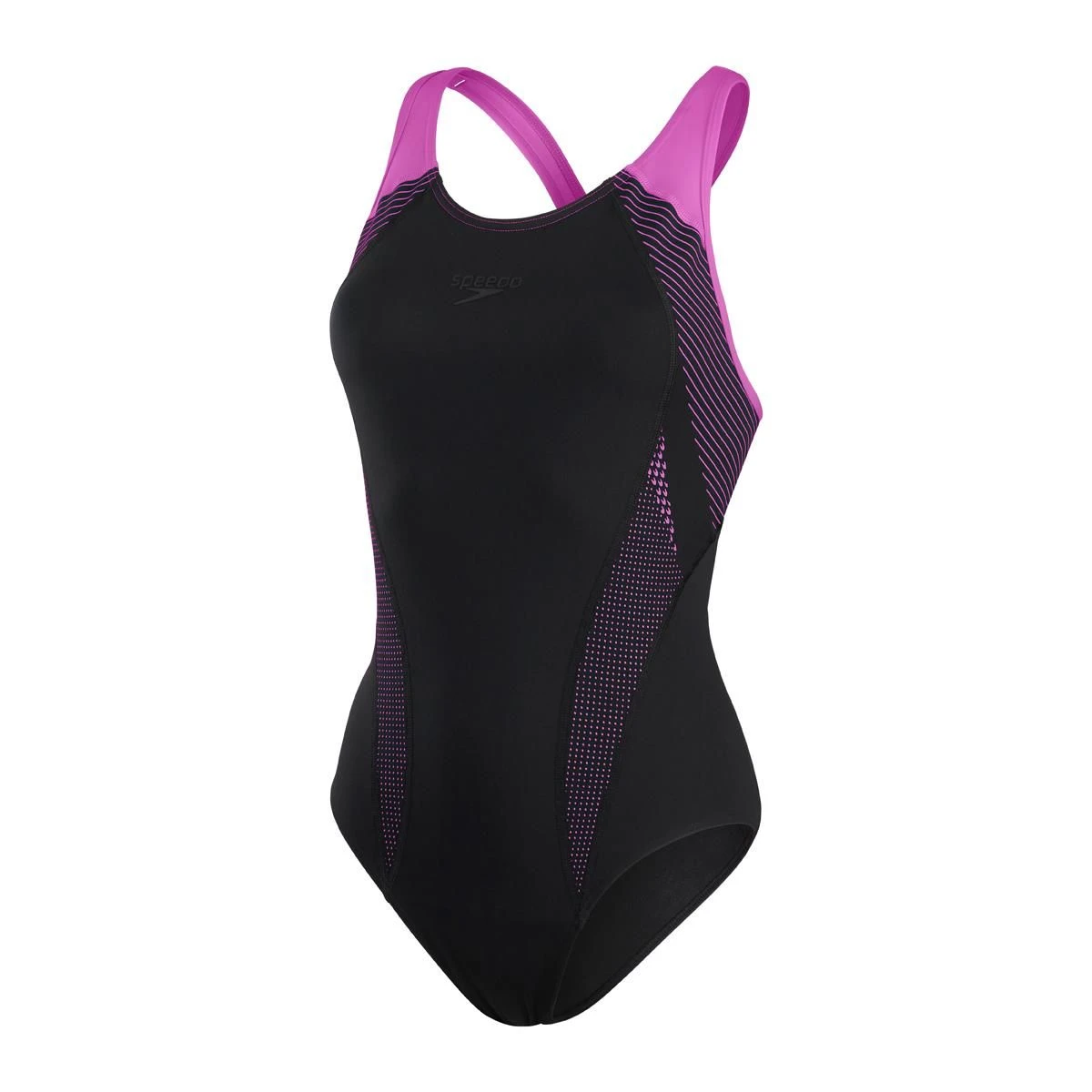 Speedo Plastisol Laneback Swimsuit - Black/ Neon Orchid 6 Speedo Plastisol Laneback Swimsuit - Black/ Neon Orchid - Image 4