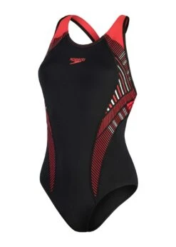 Speedo Placement Laneback Swimsuit - Black/ Fed Red/ White -Speedo Store tumbnail 4a971847 41e5 4194 a73c 95d382358d60
